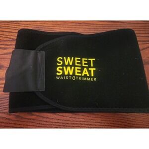 Sweet Sweat Waist Trimmer Band (Women & Men) Trainer Belt - Black Yellow Size S